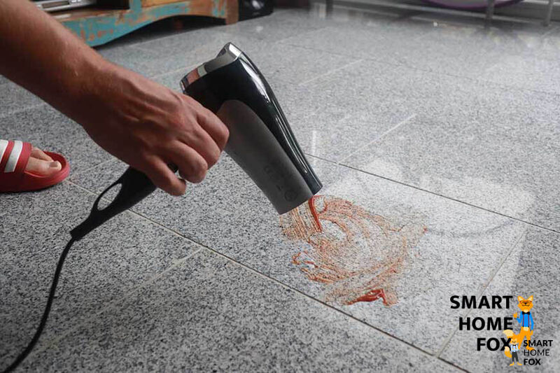 Dried-up ketchup stain